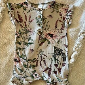 Lou Lou & Company Floral Kids One Piece - Cream and Green